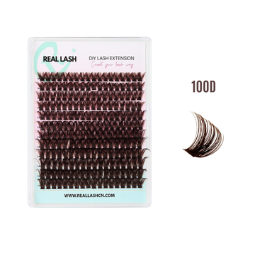 Brown 100D Cluster Lashes 228 Pcs 8-16mm Mixed