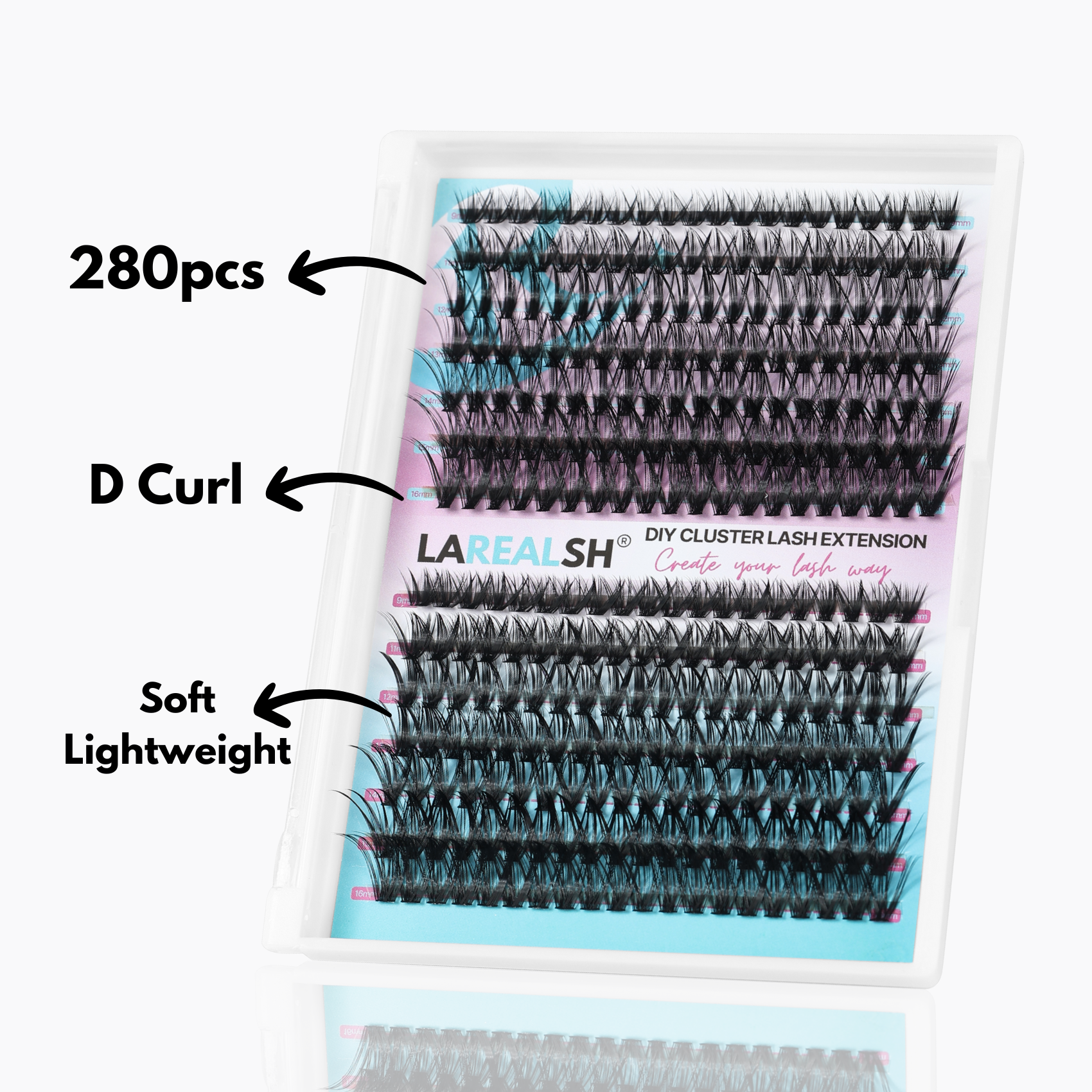 280pcs 30D+40D Lash Cluster DIY Eyelash Extension Kit