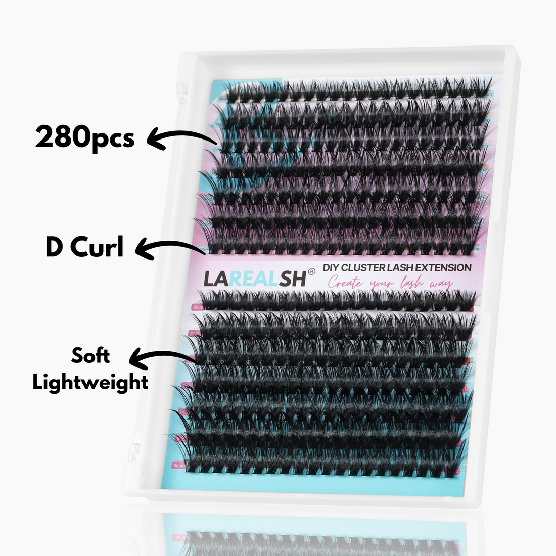 280pcs 40D+50D Cluster Lash Extension