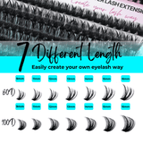 280pcs 80D+100D Lash Cluster DIY Eyelash Extension Kit
