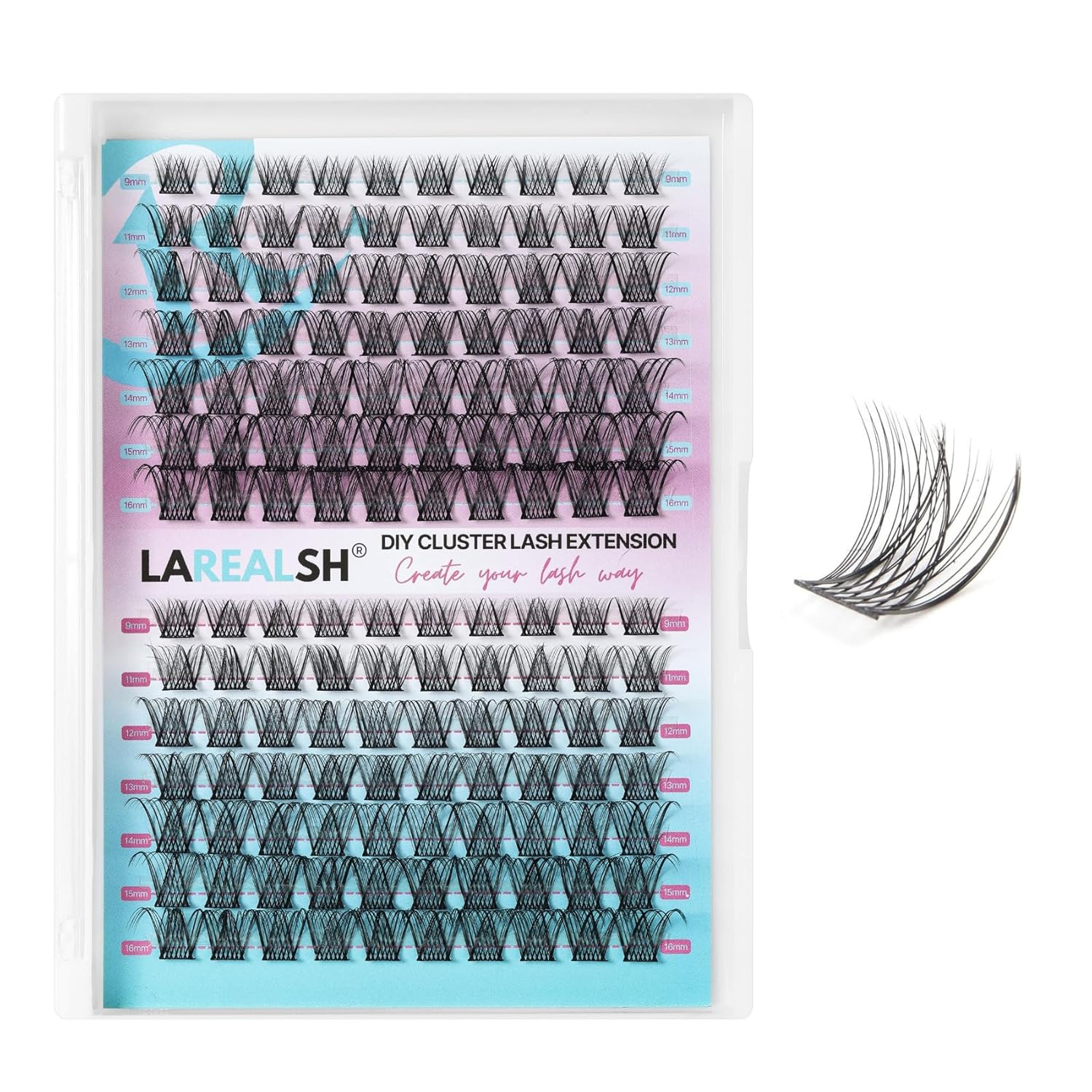 Aurora 140pcs Natural Cluster Lash Extension 8-16mm Mixed