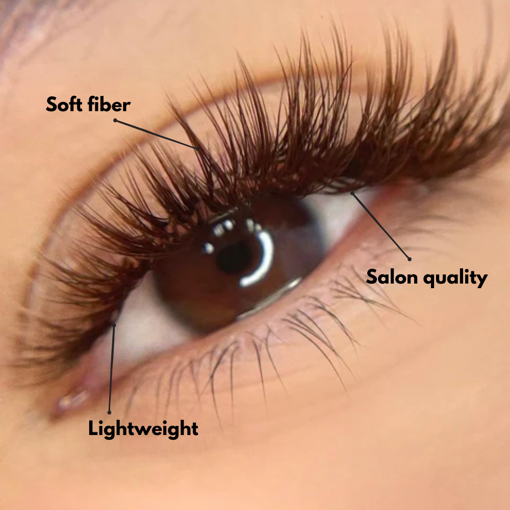 Brown 40D Cluster Lashes-240Pcs 8-16mm Mixed