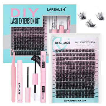 Black Velvet Natural Lash Cluster DIY Eyelash Extension Kit 144pcs