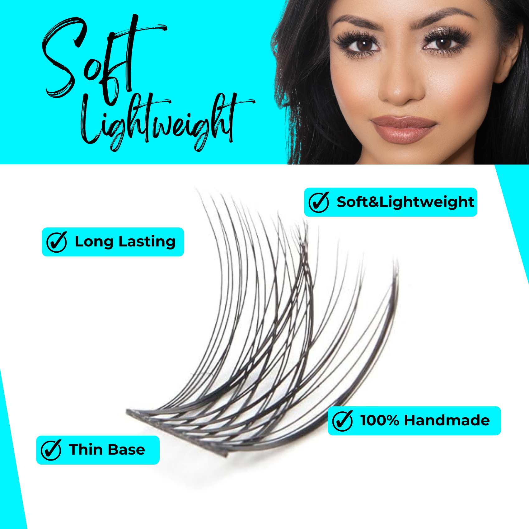 Aurora 140pcs Natural Cluster Lash Extension 8-16mm Mixed