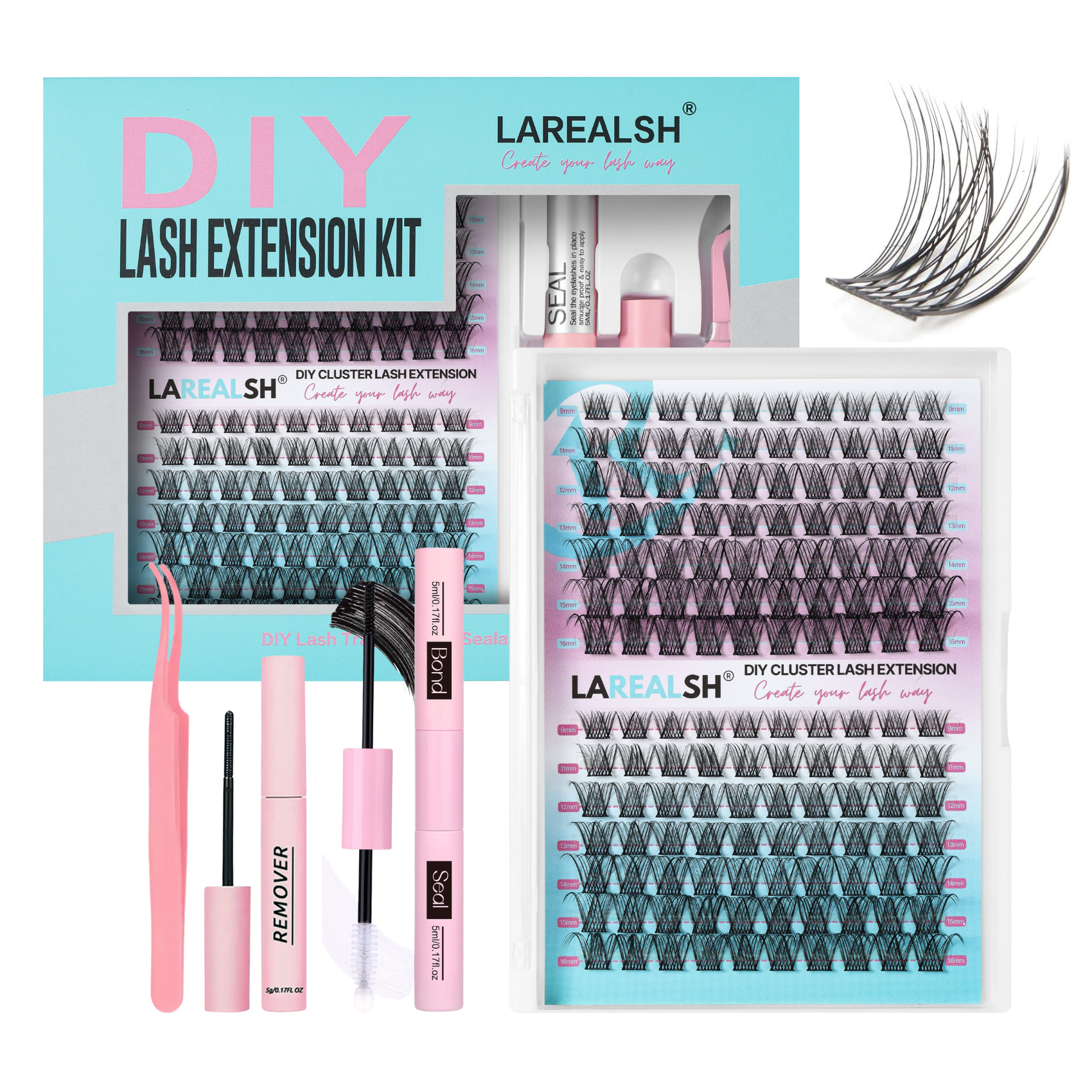 Aurora 140pcs Natural Lash Cluster DIY Eyelash Extension Kit